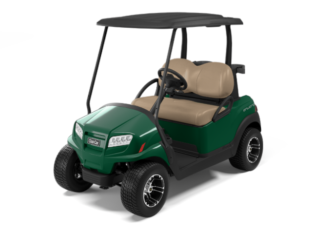 Club Car golf cart for sale in premium condition with aluminum frame, LED lights, and custom seats at Golf Cart Holdings